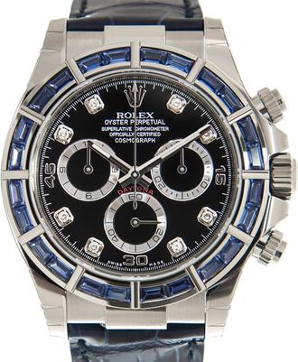 Rolex Cosmograph Daytona Chronograph Automatic Chronometer Diamond Blue Dial Mens Watch 116589DBLSACI