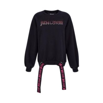 Roberto Cavalli Dames, Sweatshirts & Hoodies, Zwart, Maat: M Katoen