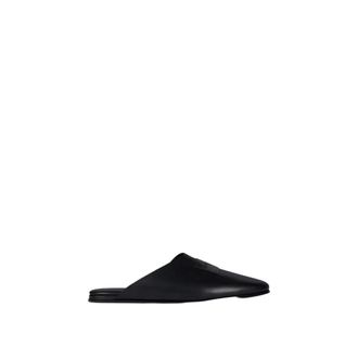Givenchy Label Nappa Leren Mules - Dames - Slip ons - Zwart - 39 EU - Leer - Schoenen