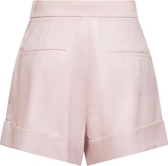 Max Mara Womens Pinky Beige Canvas Shorts Virgin Wool