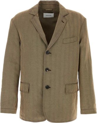 Ferragamo Embroidered Linen Blend Blazer
