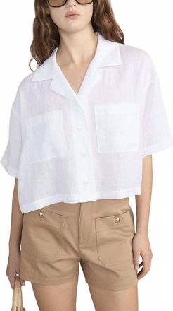 Frame Denim The Linen Pocket Shirt In White