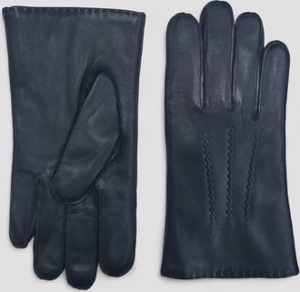 Infinity Leather Mens Black Italian Leather Warm Wool Lining Winter Stich Design Riding Driving Casual Gloves