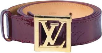 Louis Vuitton Pre-owned Belts, female, Red, Size: ONE SIZE Pre-owned Amarante Monogram Vernis Frame Belt