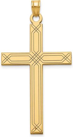 Diamond2Deal 14k Yellow Gold Cross Pendant