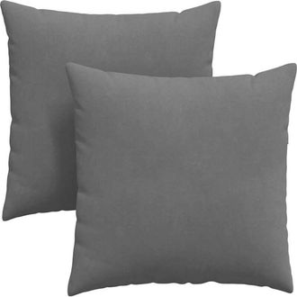 vidaXL Cojines De Sof&aacute; 2 Pcs Gris Oscuro 80 X 80 Cm Tela Vidaxl