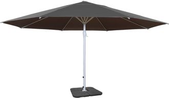 Hhg Sombrilla Meran Ii, Sombrilla De Mercado Para Gastronom&iacute;a, &Oslash; 5m Palo Poli&eacute;ster/aluminio Blanco 28kg, Antracita Con Soporte