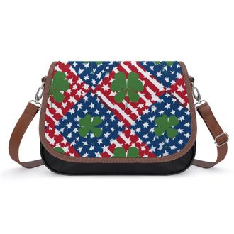 Generic Four Leaf1 Clover U.S. Flag Fashion Womens Crossbody Bags Novelty Handbag Shoulder Bag Purse