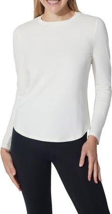 Yogalicious 2-Pack Elan Cotton Jersey Crewneck Top in Black/White Dove at Nordstrom Rack, Size X-Small