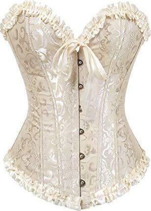 Grebrafan Corset Serre Taille à Rayures Femme Steampunk