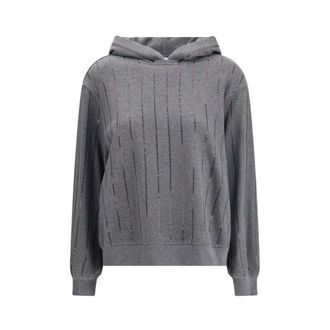 Brunello Cucinelli Dames, Sweatshirts & Hoodies, Grijs, Maat: L Katoen