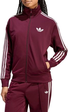 adidas Originals Firebird Loose Fit Recycled Polyester Track Jacket in Maroon/Off White/ at Nordstrom, Size Small