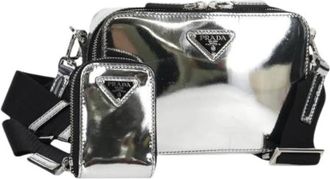 Prada Pre-owned Leather prada-bags - Dames - Vintage Schoudertas - Grijs - ONE Size - Vintage