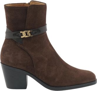 Tod's Su&egrave;de Enkellaarsjes - Dames - Laarzen met Hak - Bruin - 36 EU - Su&egrave;de - Schoenen