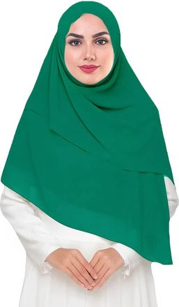Lina & Lily Premium Chiffon Hijab Head Scarf Shawl Wrap for Muslim Women Square 145 x 145cm (Jade Green)