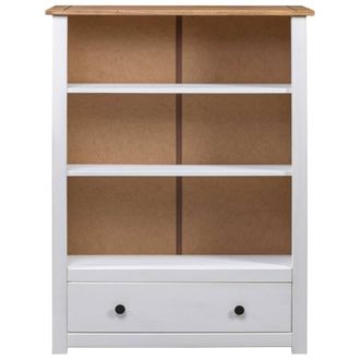 Berkfield Home Spacious Bookcase White 80x35x110 cm Solid Pine Wood Panama Range | Size: 80 x 35 x 110 cm