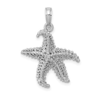Diamond2Deal 14k Gold Polished Open-Backed Starfish Pendant