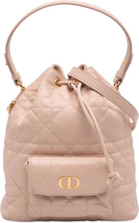 Dior Pre-owned Dior Small Lambskin Macrocannage Caro Bucket Bag Ladies GTCIZHSK09GS3VU0