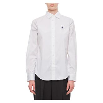 Polo Ralph Lauren Shirts, female, White, XS, Long Sleeve Button-Front Shirt