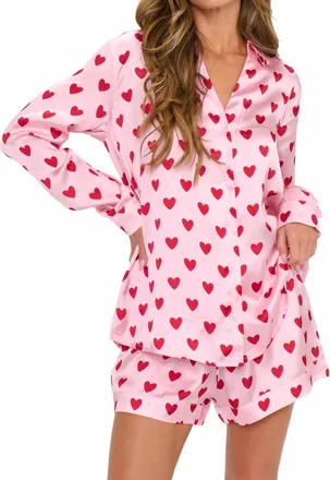 Show me your Mumu Early Riser Top In Pink Queen Of Hearts