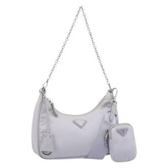Prada Pre-owned Shoulder Bags, female, Purple, Size: ONE SIZE Pre-owned Nylon Shoulder Bag