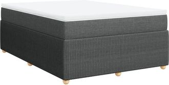 vidaXL Cama Box Spring Con Colch&oacute;n Tela Gris Oscuro 160x200 Cm Vidaxl