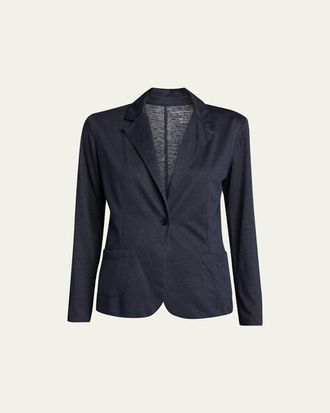 Majestic Filatures Stretch Linen One-Button Blazer
