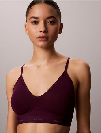 Calvin Klein Womens Form to Body Gel Wire Lift Bralette - Purple - XS