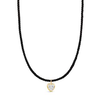 SHYMI Cord Necklace with Fancy Shape Pendant -.925 Sterling Silver, 14k Gold-Plated - Rhodium Plated, Cubic Zirconia, Adjustable Chain