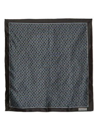 Lanvin monogram-print silk pocket square - men - Silk - One Size - Black