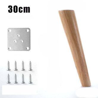 OEM Juego De 4 Patas De Madera Angulares Para Muebles, Patas De Mesa Con Placas De Montaje Y Tornillos - 30 Cm - Crezuo