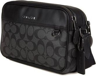 Coach Womens Crossbody Bag Grey-Black Calf Leather Crossbody-bags