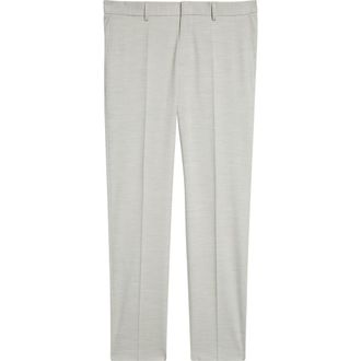 BOSS Genius Slim Fit Flat Front Stretch Dress Pants in Silver at Nordstrom Rack, Size 38 X R