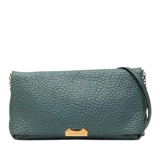 Burberry Tweedehands leren schoudertassen - Dames - Vintage Clutch - Blauw - ONE Size - Vintage