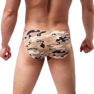 Generic Men Boxers Men Print Bulge Camouflage Sports Fashion Underwear Mens Underpants Briefs Mens underwear Underwear Men Organizer (Yellow, L)