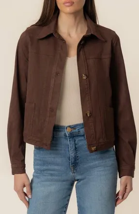 Kut from the Kloth Matilda Trucker Jacket in Chocolate at Nordstrom, Size X-Large