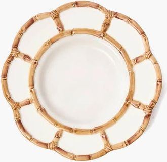Mrs. Alice Petal Wooden Ceramic Dinner Plate in Neutral at Nordstrom