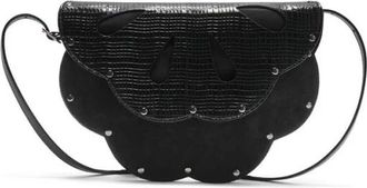 Maliparmi Leren Bloom Kleine Crossbody Tas - Dames - Schoudertassen - Zwart - ONE Size - Leer - Tassen