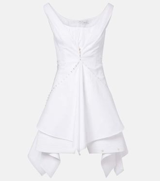 Alexander McQueen Ruffled cotton minidress