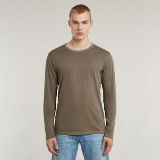 G-Star Garment Dyed Chest Logo T-Shirt - Bruin - Heren