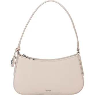 BOSS Liriel Faux Leather Hobo Bag in Light Beige at Nordstrom