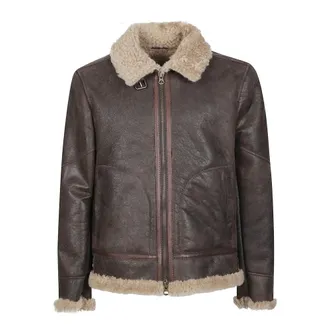 STEWART Sylvester Aviator Shearling - male - Stewart - Leather Jackets - Brown - 2XL - Jackets