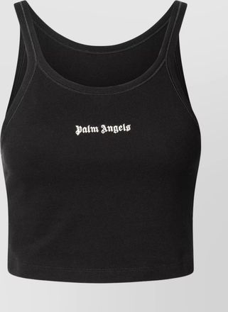 Palm Angels cotton slim-fit cropped sleeveless tank top