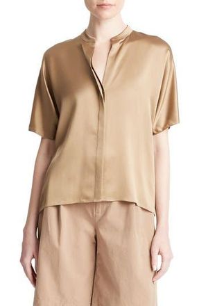 Vince Dolman Sleeve Silk Button-Up Shirt in Cocoon at Nordstrom Rack, Size Xx-Small