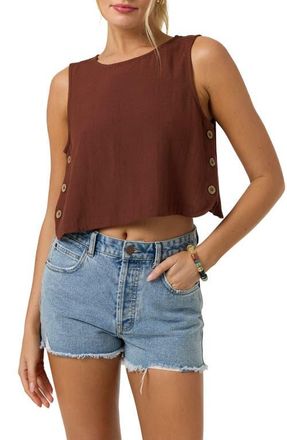 O'Neill Sanders Side Button Crop Tank in Coconut Brown at Nordstrom, Size X-Small