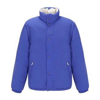 Gucci Winter Jackets, male, Blue, Size: M Down Jacket with Embroidered Logo