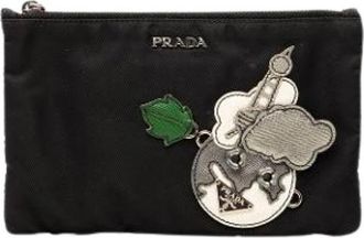 Prada Pre-owned Nylon Pouch - Dames - Vintage Clutch - Zwart - ONE Size - Nylon - Vintage