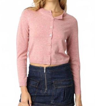 Olivaceous Rhodes Knit Cardigan In Dusty Blush