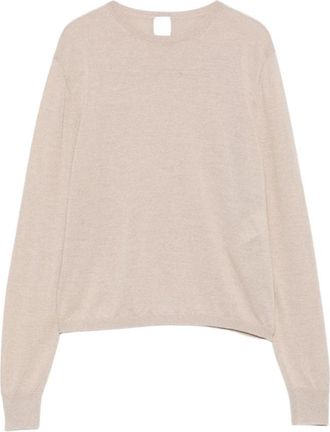 Eleventy Ronde hals gebreid - Dames - Ronde hals truien - Beige - M - Truien & Vesten