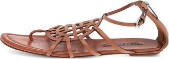 Ralph Lauren leather flat sandals - Brown